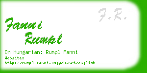 fanni rumpl business card